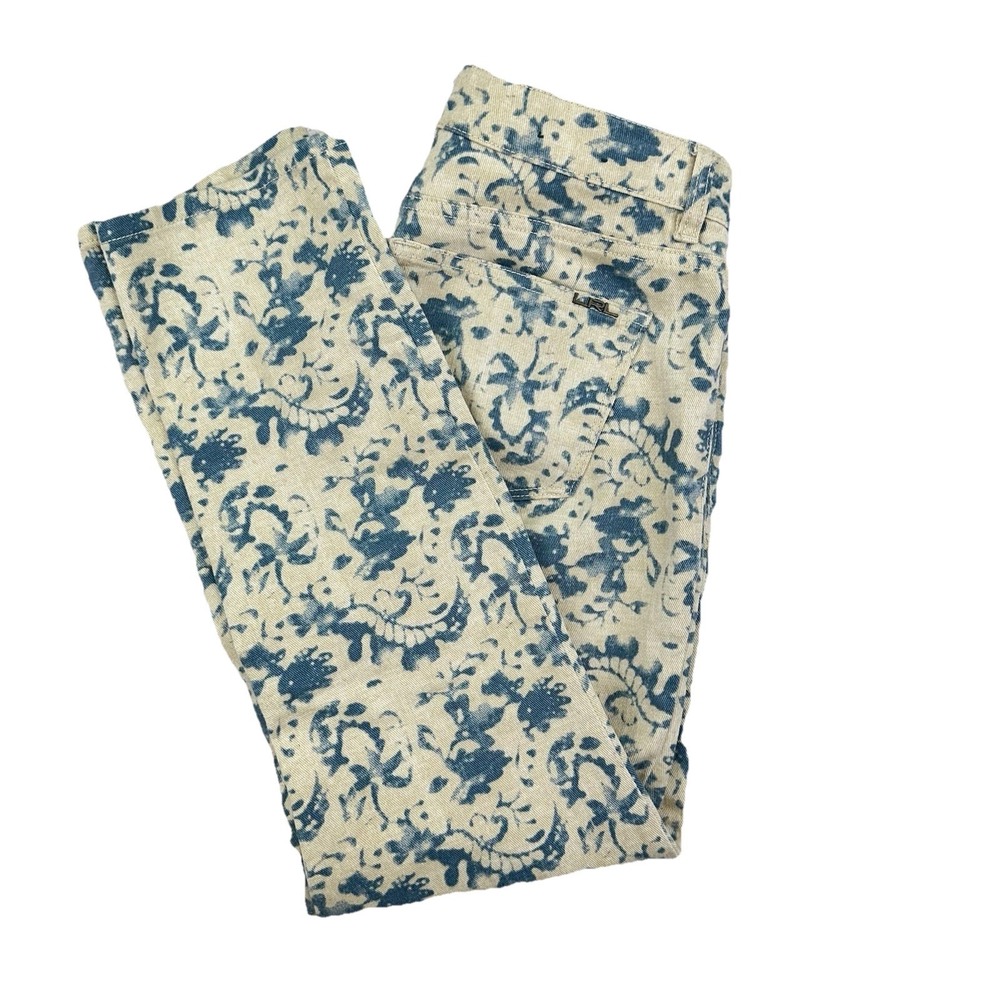 Lauren Ralph Lauren Woman's Paisley Jeans 8P  Straight Ankle Off White Floral